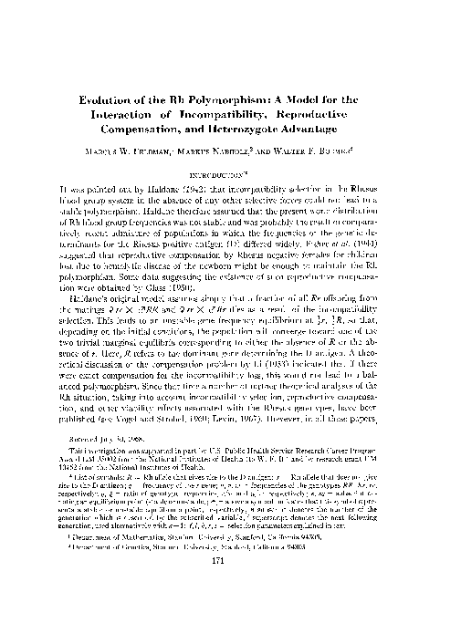 (PDF) Evolution of the Rh polymorphism: a model for the interaction of ...