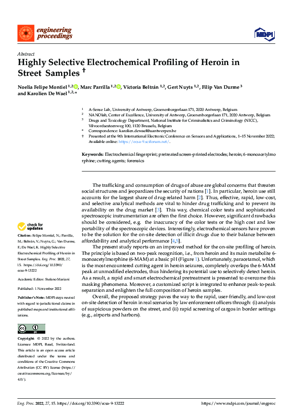(PDF) Highly Selective Electrochemical Profiling of Heroin in Street ...