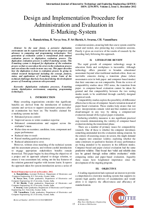 (PDF) Design and Implementation Procedure for Administration and