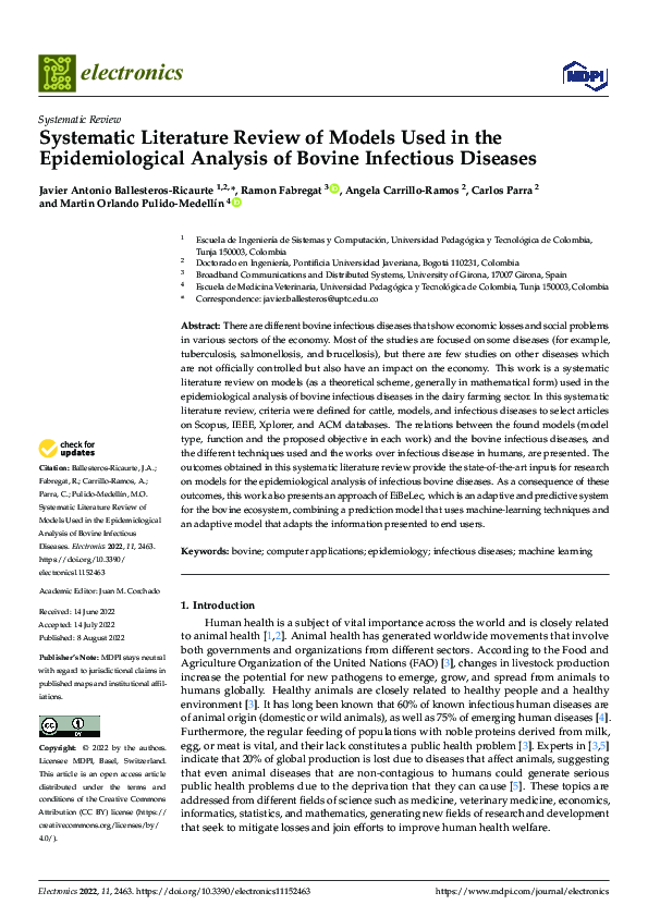 (PDF) Systematic Literature Review of Models Used in the ...