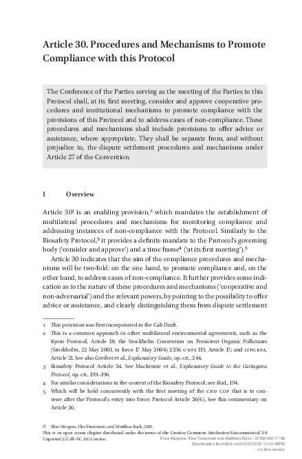 (PDF) Article 30. Procedures and Mechanisms to Promote Compliance with ...
