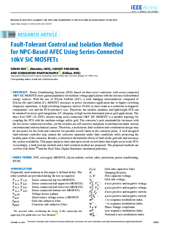 (PDF) Fault-Tolerant Control and Isolation Method for NPC-Based AFEC ...