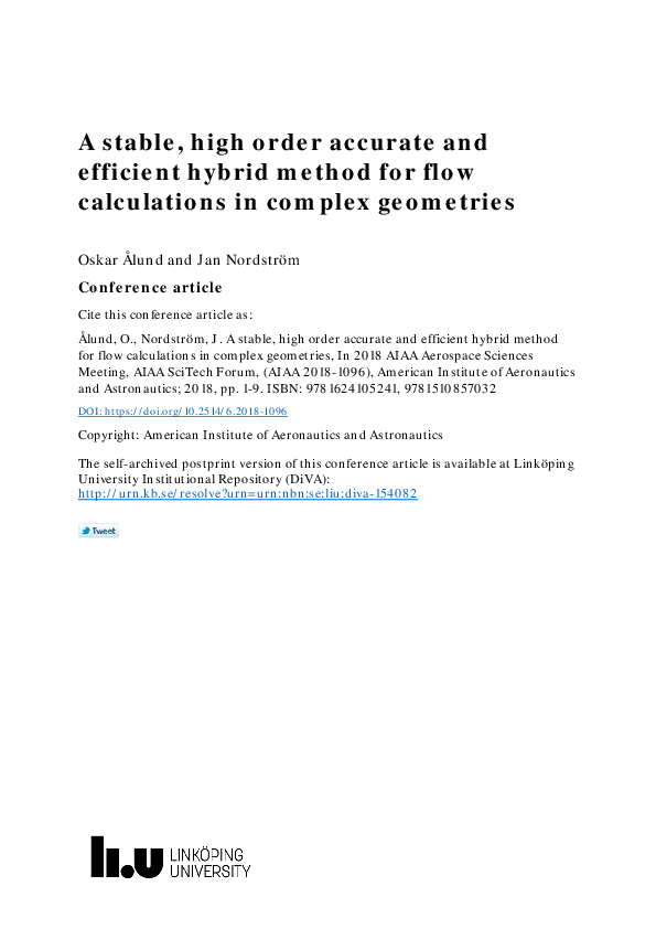 (PDF) A Stable, High Order Accurate and Efficient Hybrid Method for ...