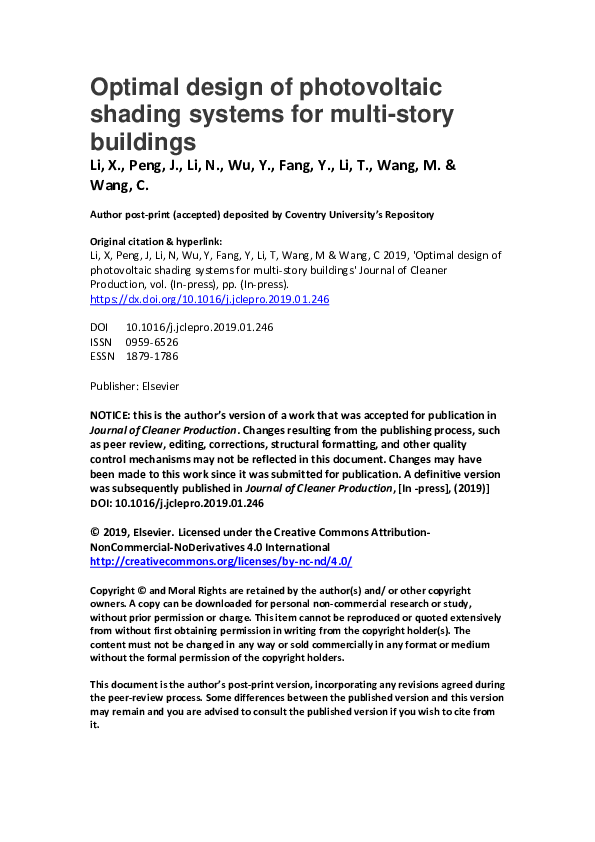 (PDF) Optimal design of photovoltaic shading systems for multi-story ...