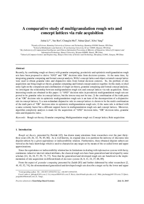 (PDF) A comparative study of multigranulation rough sets and concept ...