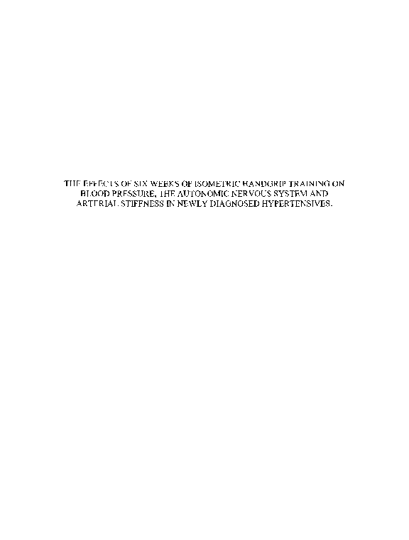 (PDF) The Effects of Six Weeks of Isometric Handgrip Training on Blood ...