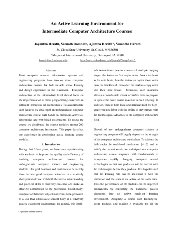 (PDF) An active learning environment for intermediate computer ...