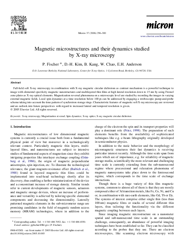 (PDF) Magnetic microstructures and their dynamics studied by X-ray ...