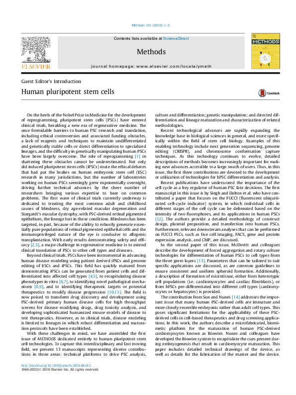 (PDF) Human Pluripotent Stem Cells