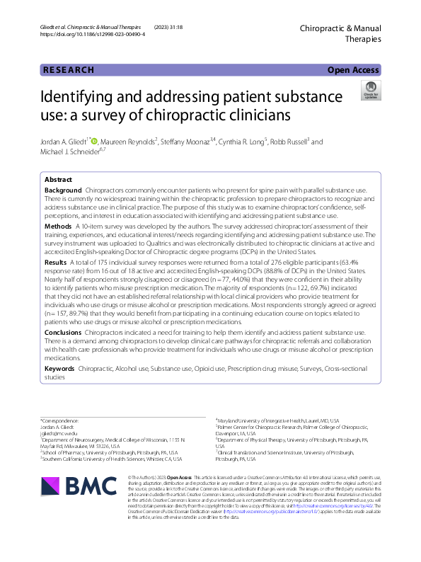 (PDF) Identifying and addressing patient substance use: a survey of ...
