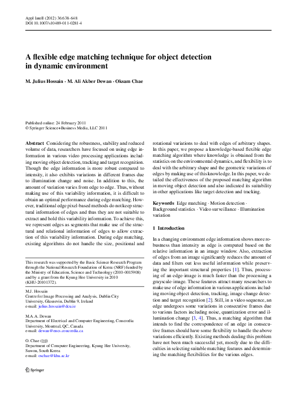 (PDF) A flexible edge matching technique for object detection in ...