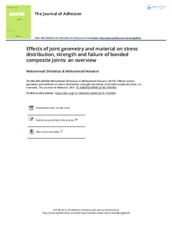 (PDF) Effects of joint geometry and material on stress distribution ...