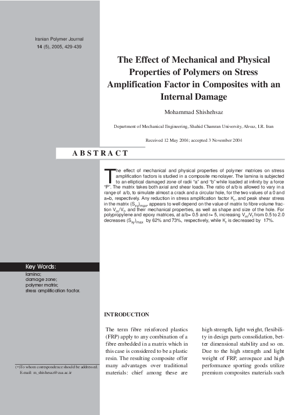 (PDF) The Effect of Mechanical and Physical Properties of Polymers on ...