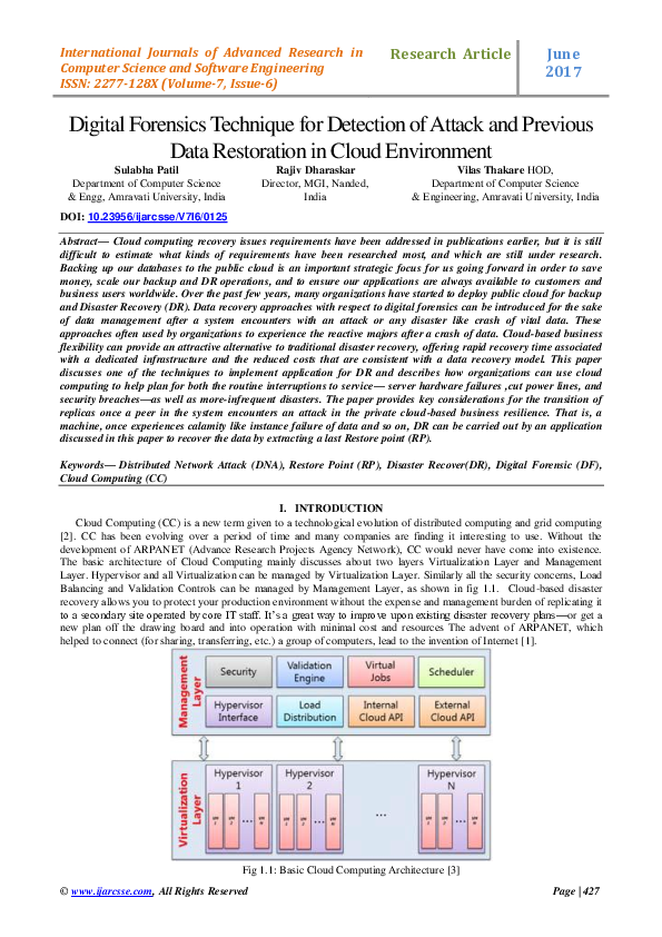 (PDF) Digital Forensics Technique for Detection of Attack and Previous ...