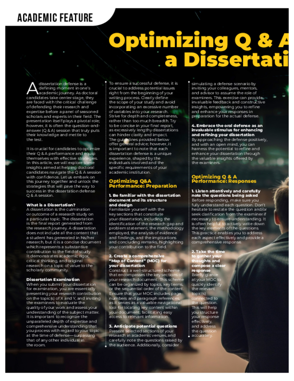 (PDF) Optimizing Q & A Performance in a Dissertation Defense