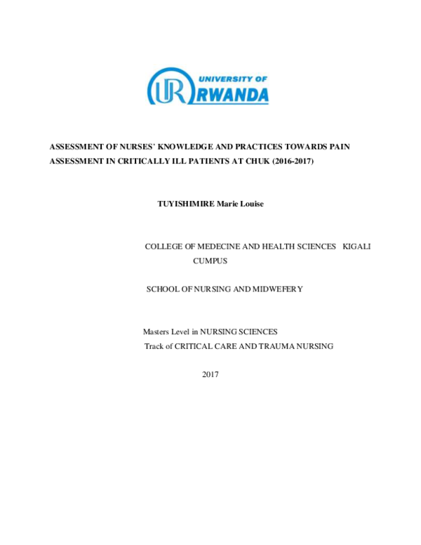 (PDF) Assessment of nurses’ knowledge and practices towards pain ...