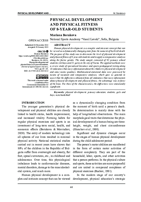 (PDF) Physical Development and Physical Fitness of 8-YEAR-OLD Students