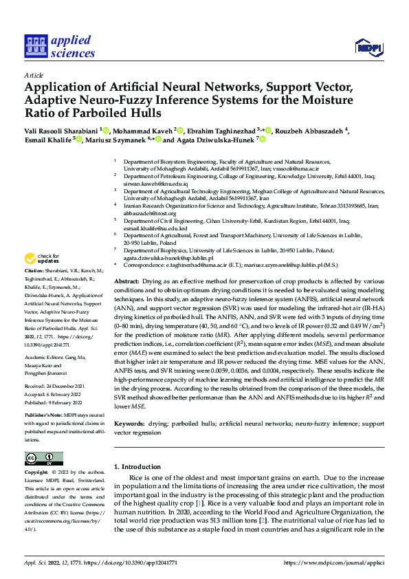 (PDF) Application of Artificial Neural Networks, Support Vector ...
