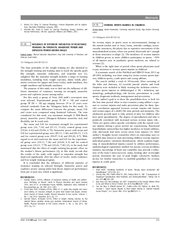 (PDF) P-78 Influence of different intensities of resistance training on ...
