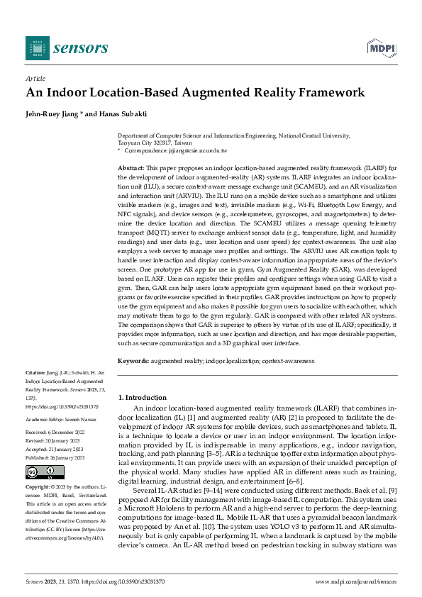 (PDF) An Indoor Location-Based Augmented Reality Framework