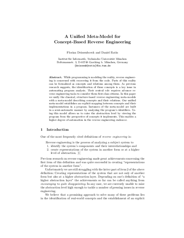 (PDF) A unified meta-model for concept-based reverse engineering
