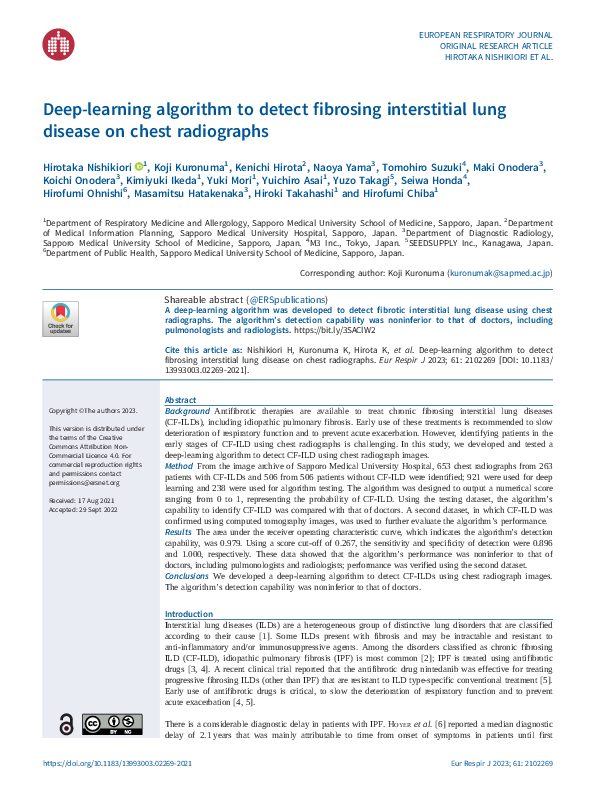 (PDF) Deep-learning algorithm to detect fibrosing interstitial lung ...