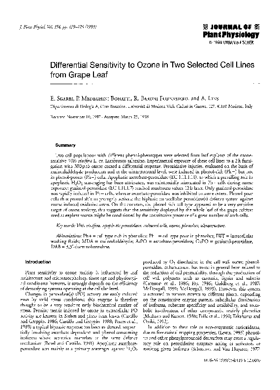 (PDF) Differential Sensitivity to Ozone in Two Selected Cell Lines from ...