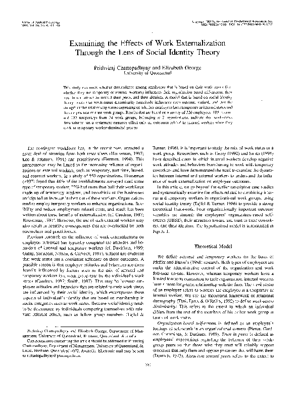 (PDF) Examining the effects of work externalization through the lens of ...