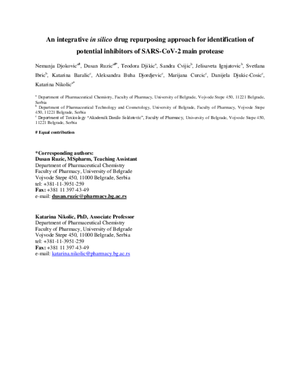 (PDF) An Integrative in Silico Drug Repurposing Approach for ...