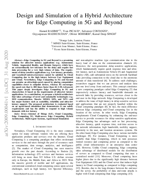 (PDF) Design and Simulation of a Hybrid Architecture for Edge Computing ...