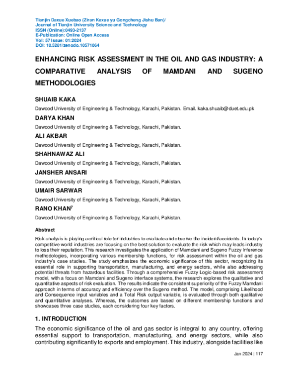 (PDF) ENHANCING RISK ASSESSMENT IN THE OIL AND GAS INDUSTRY: A ...