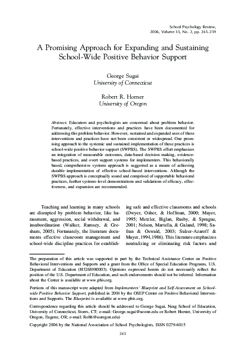 (PDF) A Promising Approach for Expanding and Sustaining School-Wide ...