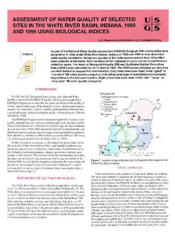 (PDF) Assessment of water quality at selected sites in the White River ...