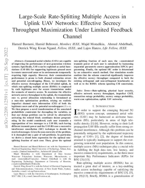 (PDF) Large-Scale Rate-Splitting Multiple Access in Uplink UAV Networks ...