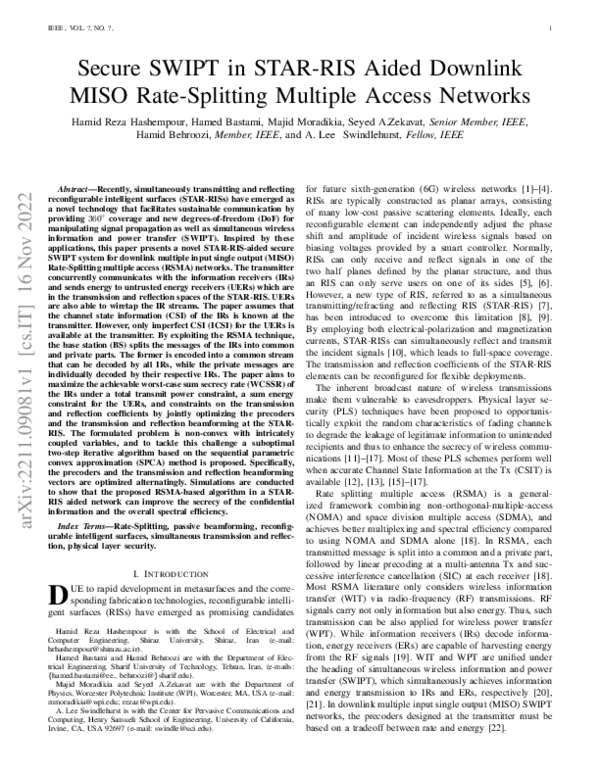(PDF) Secure SWIPT in STAR-RIS Aided Downlink MISO Rate-Splitting ...