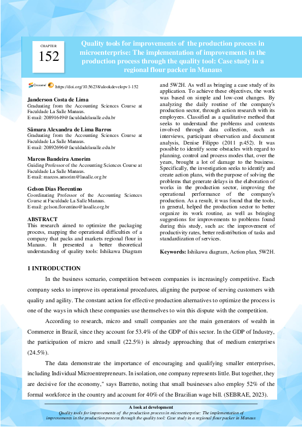 (PDF) Quality tools for improvements of the production process in ...