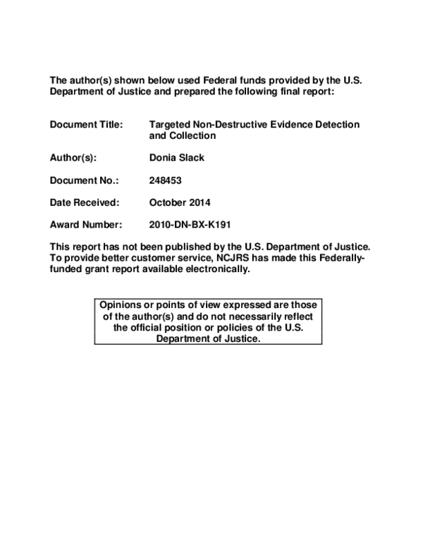 (PDF) Document Title: Targeted Non-Destructive Evidence Detection and ...