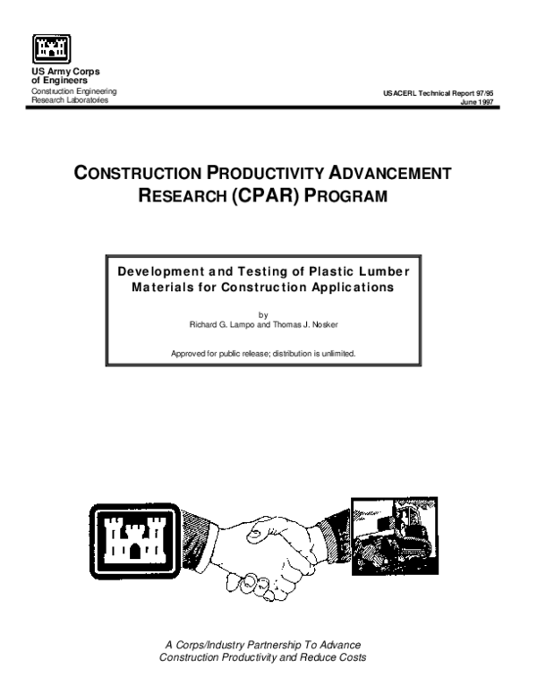 (PDF) Development and testing of plastic lumber materials for ...