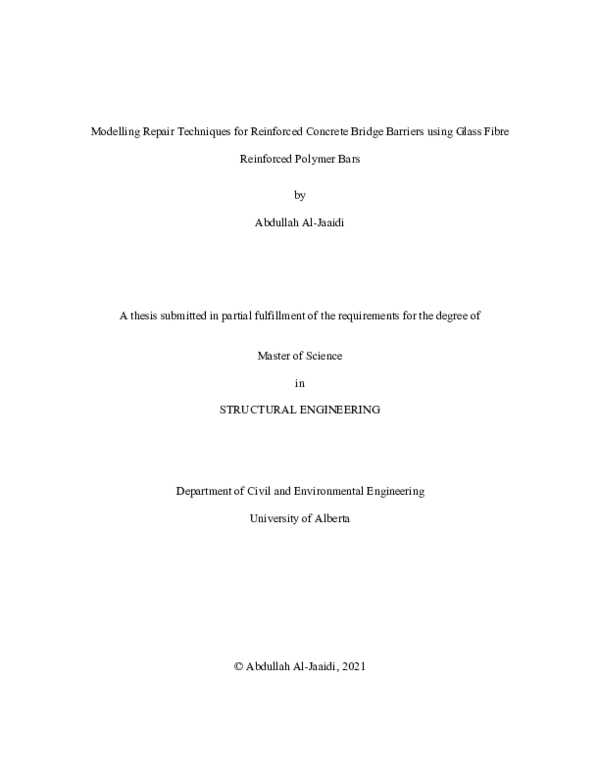 (PDF) Modelling Repair Techniques for Reinforced Concrete Bridge ...