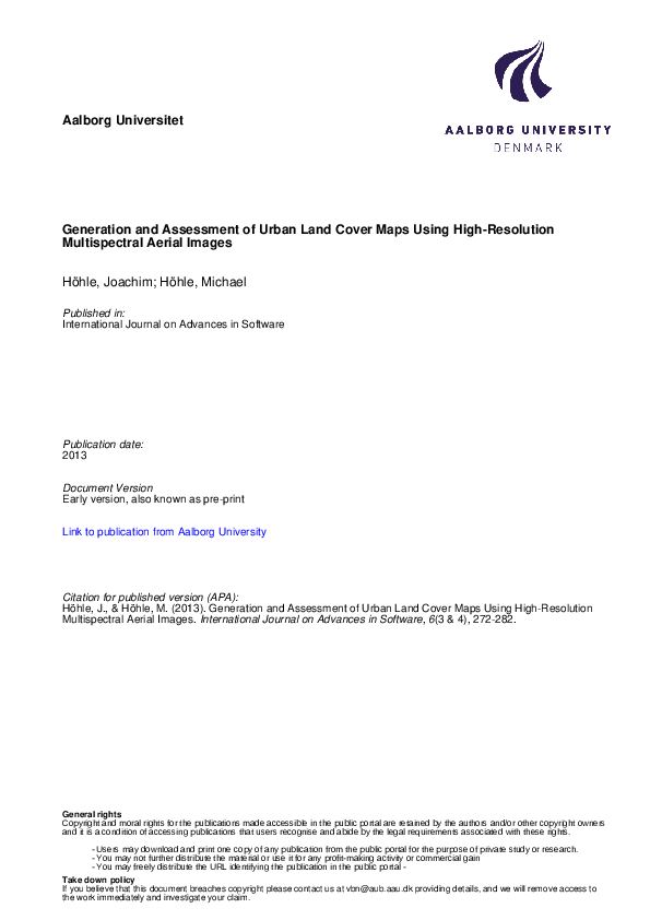 (PDF) Generation and Assessment of Urban Land Cover Maps Using High ...