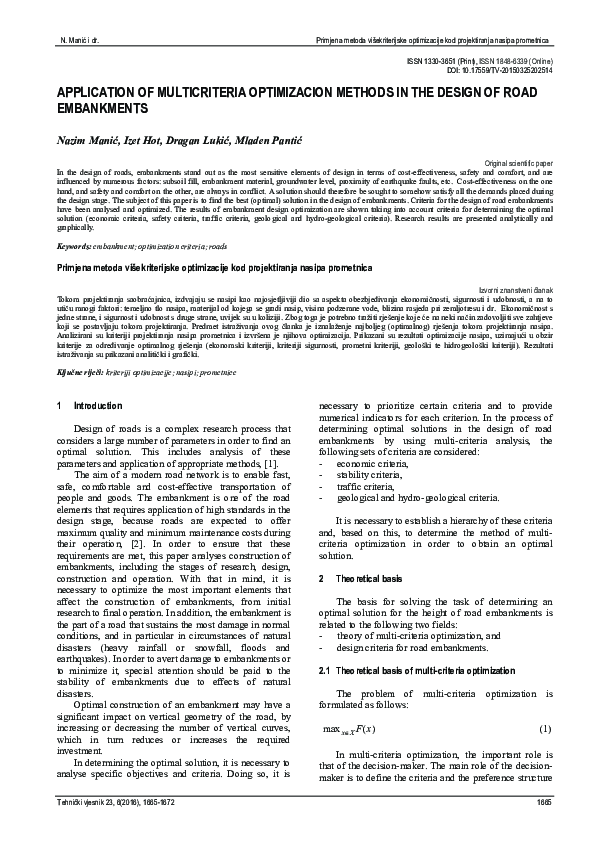 (PDF) Application of multicriteria optimization methods in the design ...