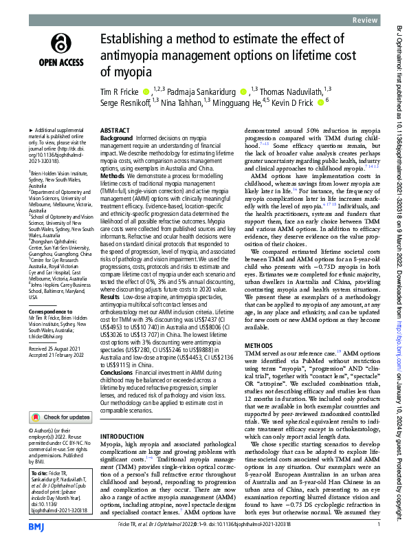 (PDF) Establishing a method to estimate the effect of antimyopia ...
