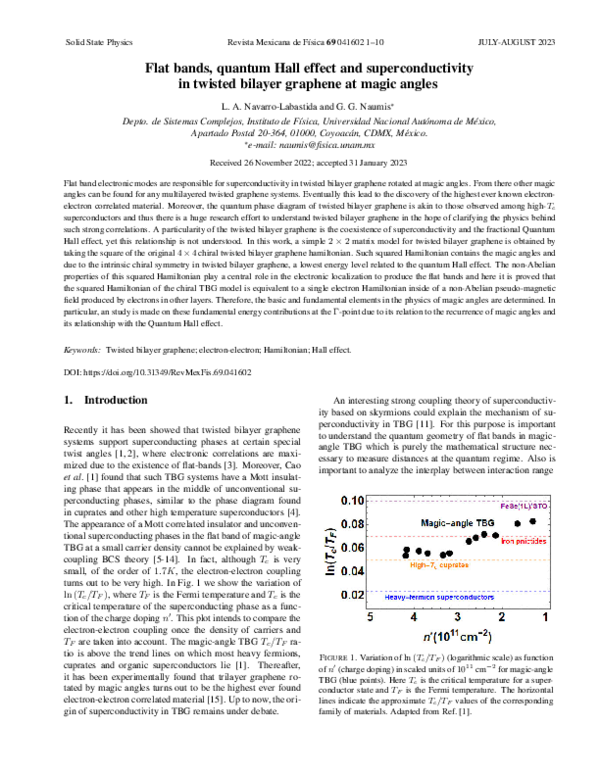 (PDF) Flat bands, quantum Hall effect and superconductivity in twisted ...