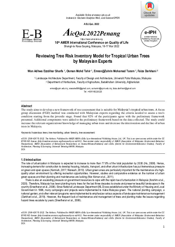 (PDF) Reviewing Tree Risk Inventory Model for Tropical Urban Trees by ...
