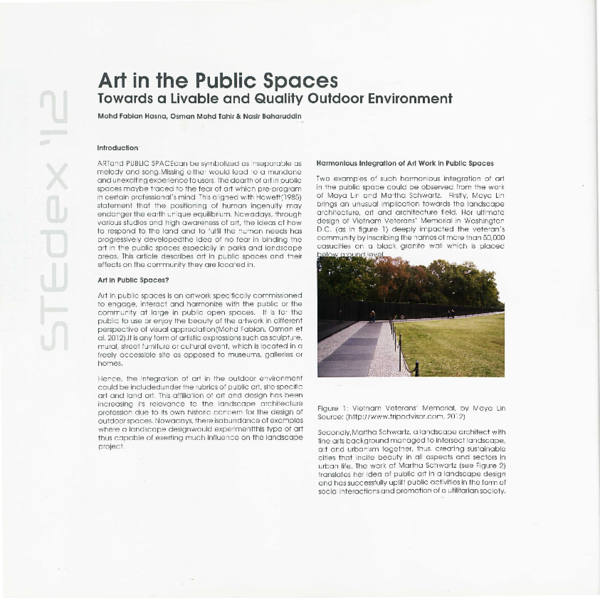 (PDF) Art in the public spaces: towards a livable and quality outdoor ...