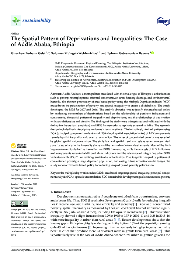 (PDF) The Spatial Pattern of Deprivations and Inequalities: The Case of ...