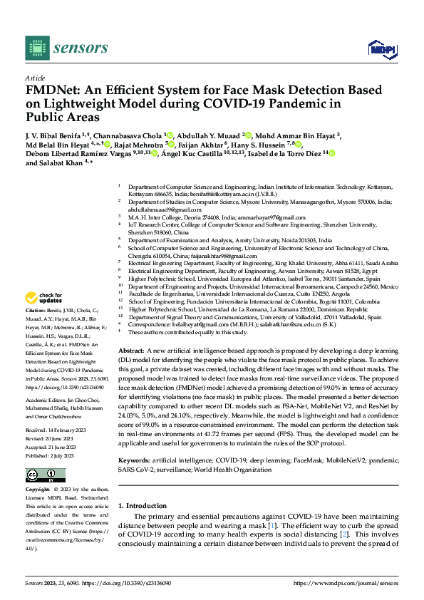 (PDF) FMDNet: An Efficient System for Face Mask Detection Based on ...