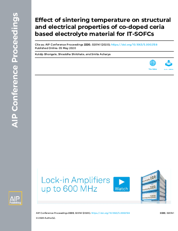 (PDF) Effect of sintering temperature on structural and electrical ...