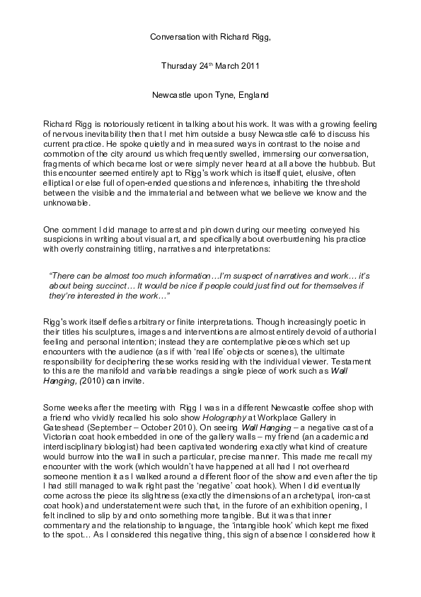 (DOC) Conversation with Richard Rigg