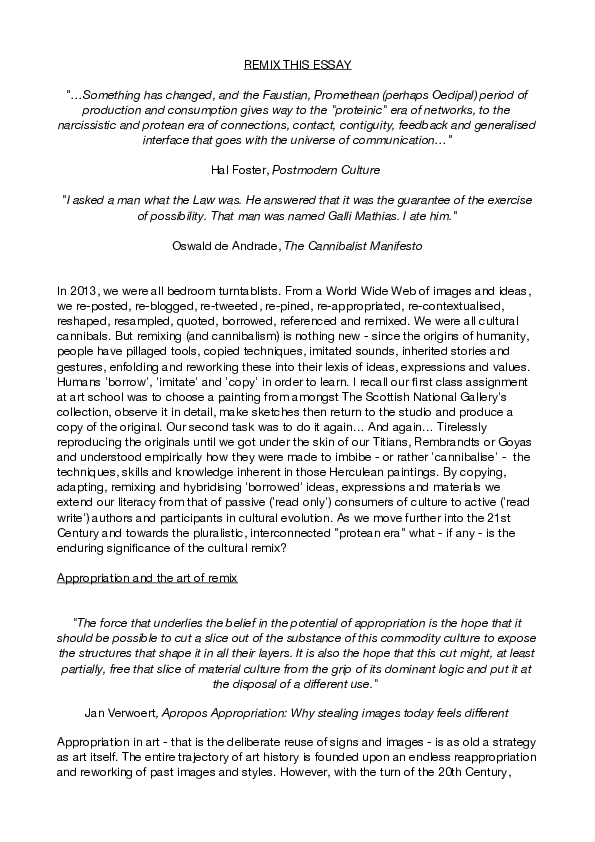 (DOC) REMIX THIS ESSAY